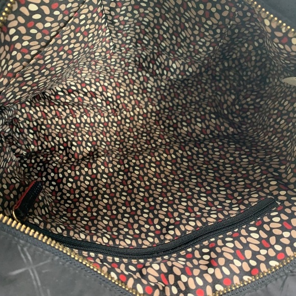 VERA BRADLEY Black Red Trim Handbag Tote Purse Lined Diamond Pattern Large Bag - Picture 14 of 16